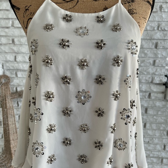 J.O.A. Embellished Cami Top in Cream - Picture 6 of 11
